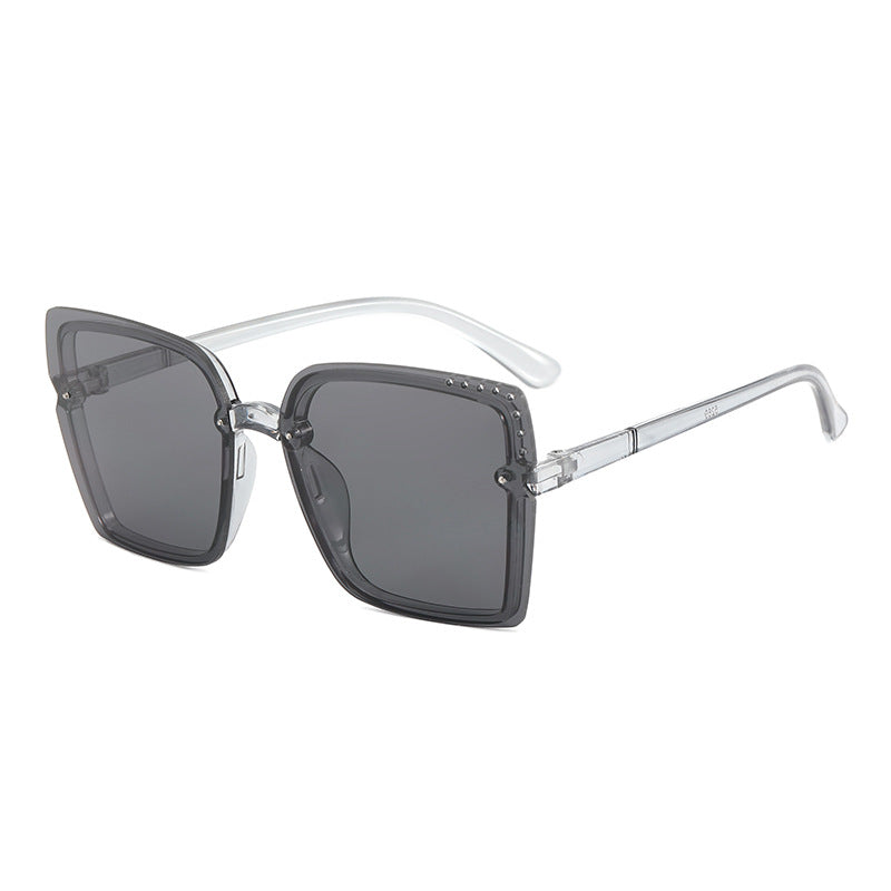 Damen Quadratische Sonnenbrille mit funkelnden Rahmenakzenten Karnz