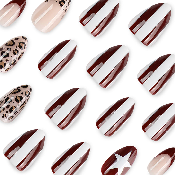 Kunstvolle Stiletto-Nägel mit Leopardenmuster und eleganter Glitzerverzierung Karnz