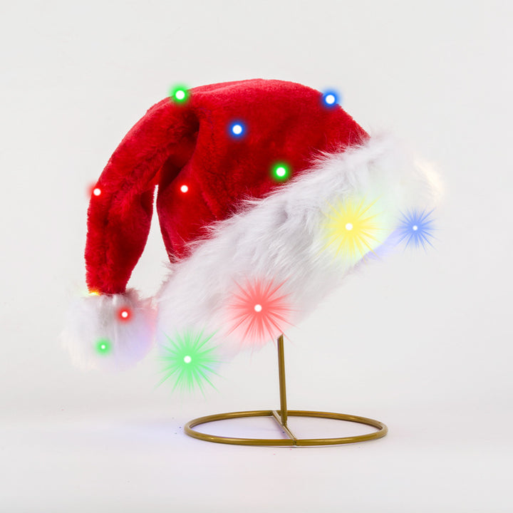 Leuchtende Weihnachtsmütze mit Plüschbesatz