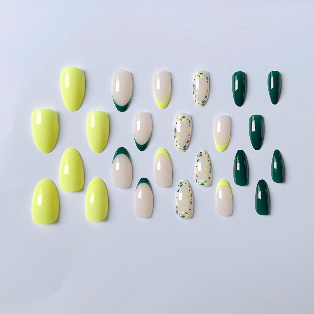 Künstlerisches Floral Akzent Nagel Kunst Set