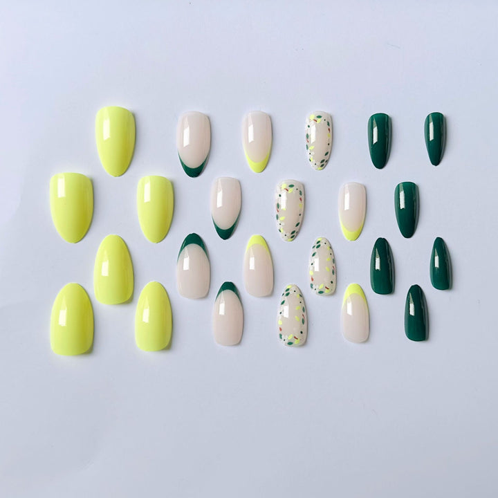 Künstlerisches Floral Akzent Nagel Kunst Set