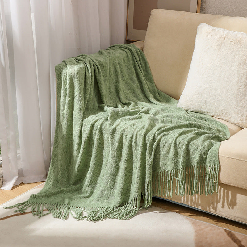 Gemütliche gestrickte Wurfdecke