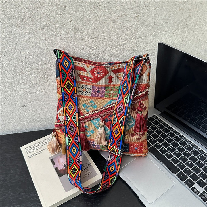 WoBohemian Stil Bestickte Schultertasche Karnz