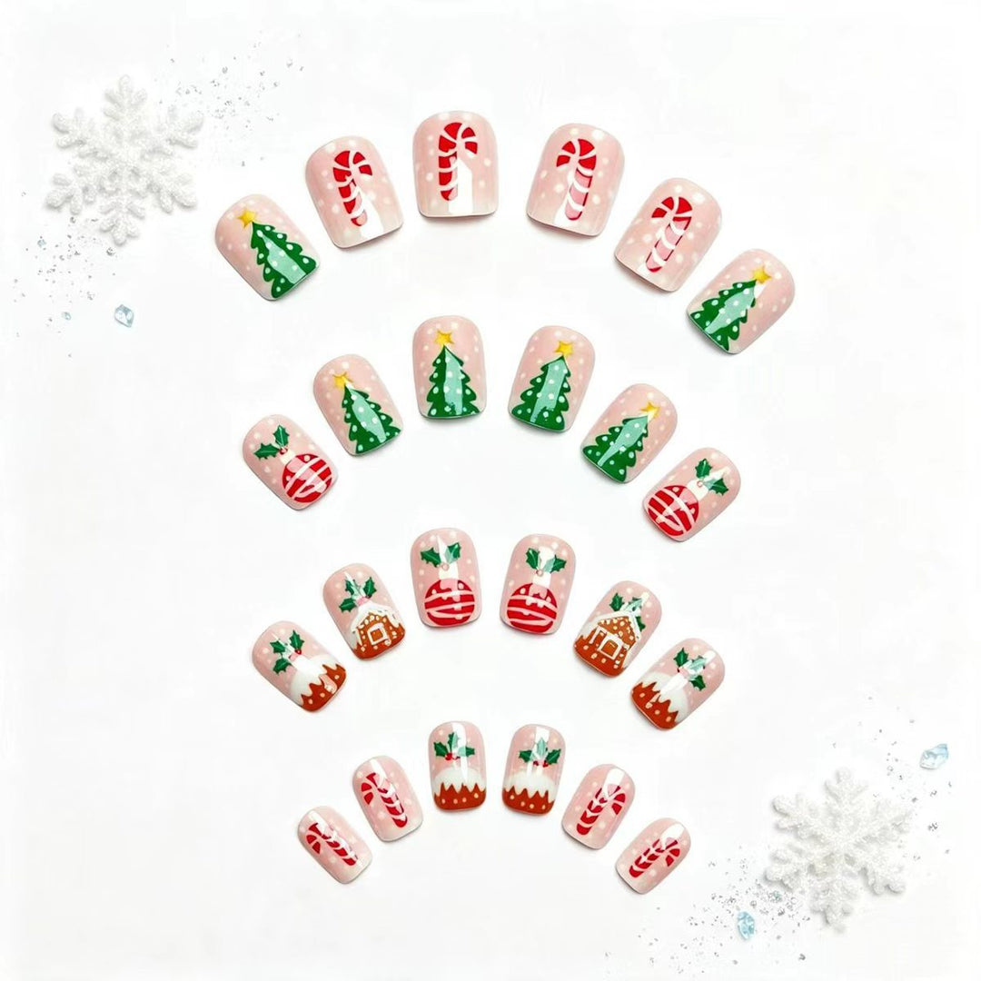 Kunstnägel mit Festlichem Weihnachtsdesign Karnz