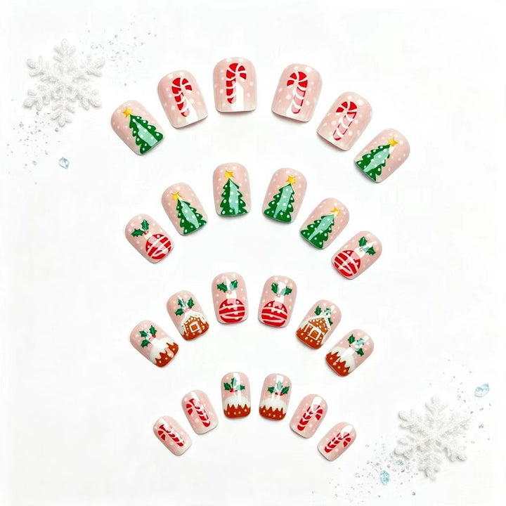 Kunstnägel mit Festlichem Weihnachtsdesign Karnz