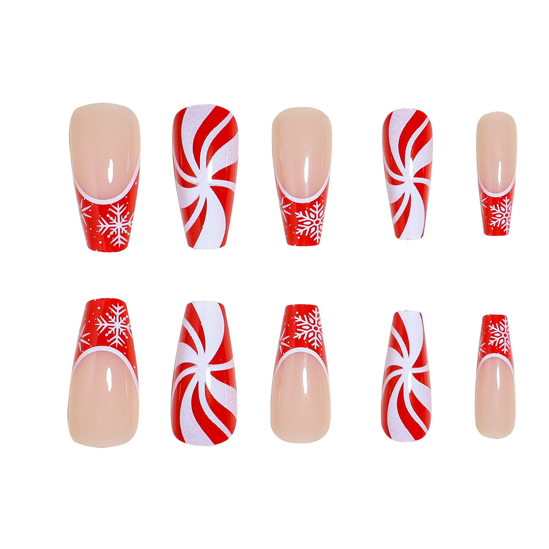 Festliches Zuckerstangen-Nagelkunst-Set Karnz