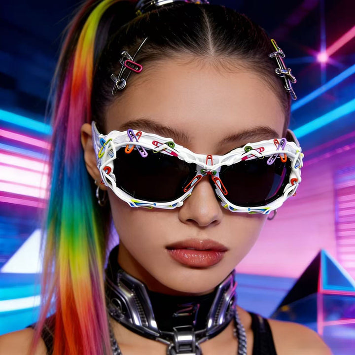 Damen kreative Statement-Sonnenbrille mit auffälligem Design Karnz