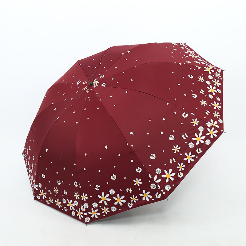 Damen Regenschirm mit floralem Design und verstärktem Rahmen Karnz