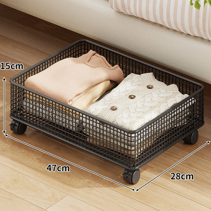 Unter-Bett rollbare Mesh-Aufbewahrungsbox mit verriegelbaren Rollen