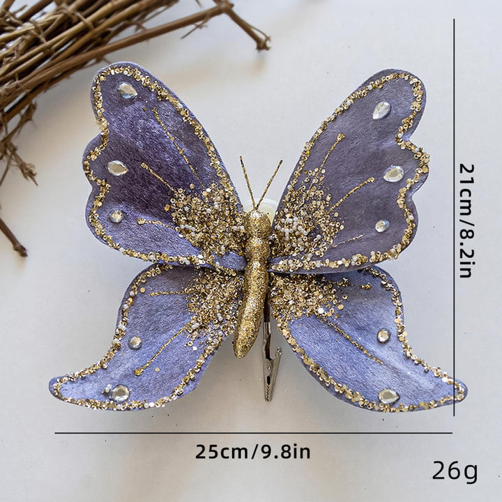 Elegante Schmetterlings-Haarclips mit Glitzer und Strass Karnz