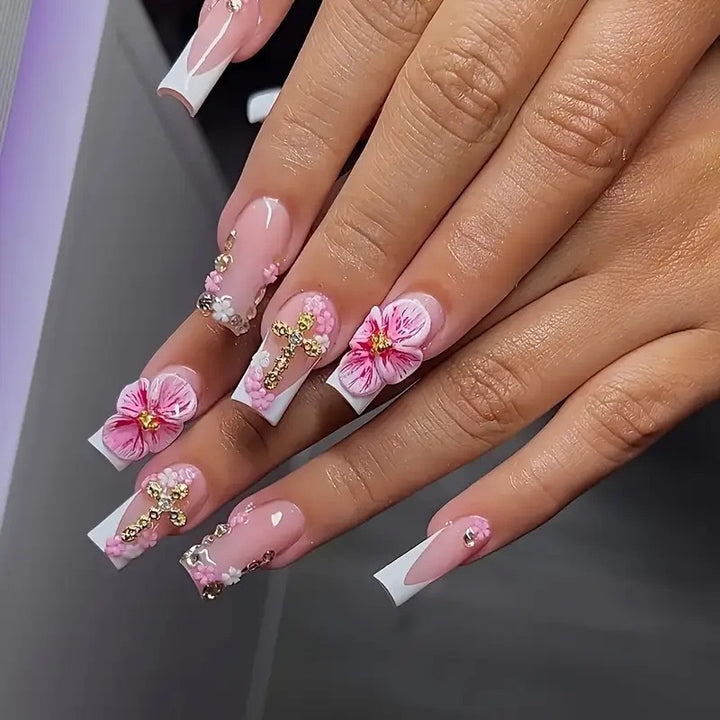 Dekorative florale Acryl-Nagelkunstverlängerungen Karnz