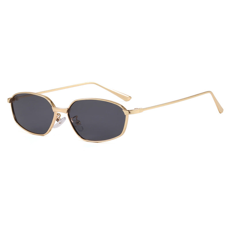 Damen geometrische Sonnenbrille mit schützendem UV-Filter und minimalistischem Metallrahmen Karnz