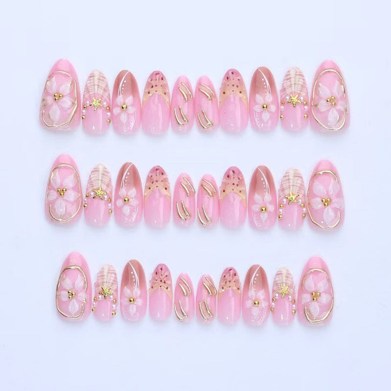 Verzierte Press-On-Nagelset