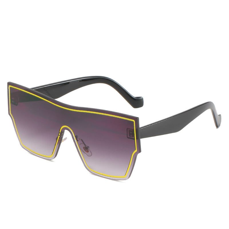 Damen futuristische Oversized-Wraparound-Sonnenbrille Karnz