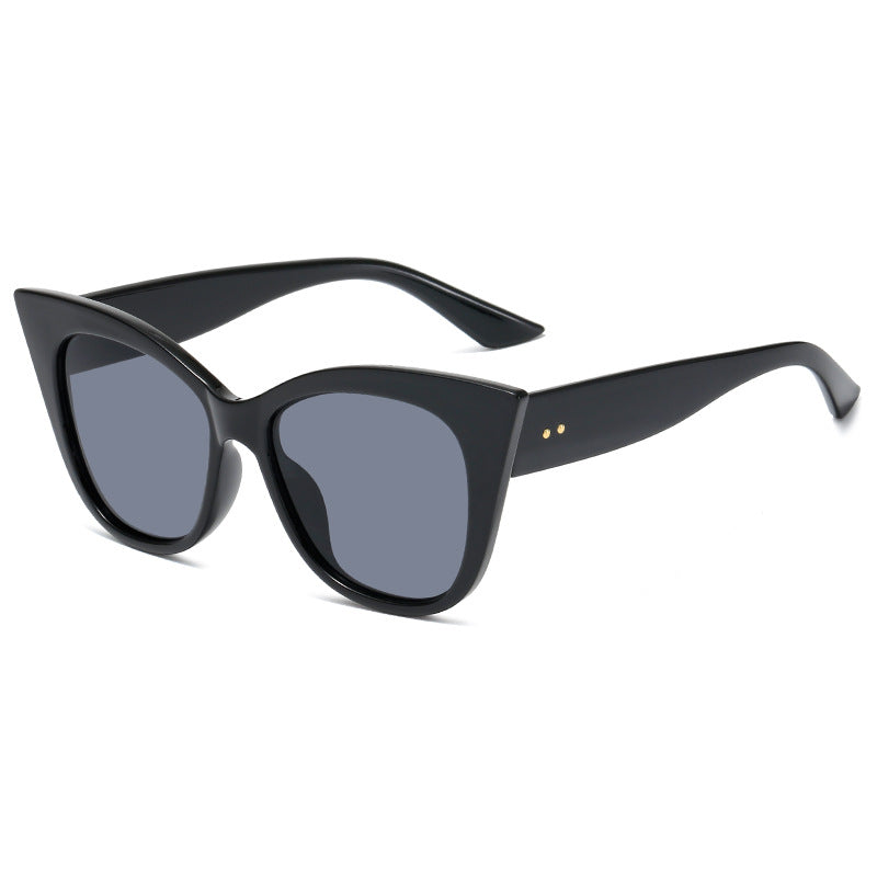 Damen extravagante Cat-Eye-Sonnenbrille mit verspiegelten Gläsern Karnz