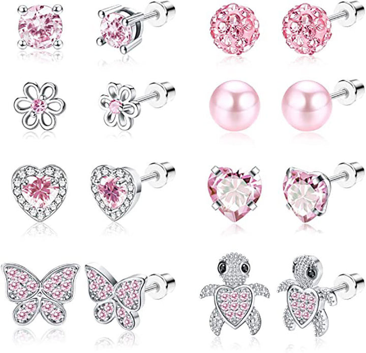 Funkelnde Edelstein-Stud-Ohrringe-Set Karnz