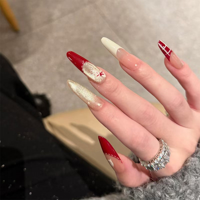 Glänzendes dekoratives Press-On-Nagelset Karnz