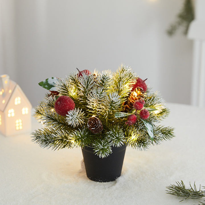 Künstlicher schneebedeckter Kieferntischschmuck