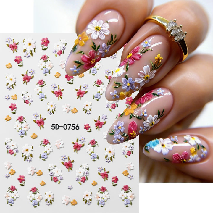 Blumen Nagelkunst Aufkleber