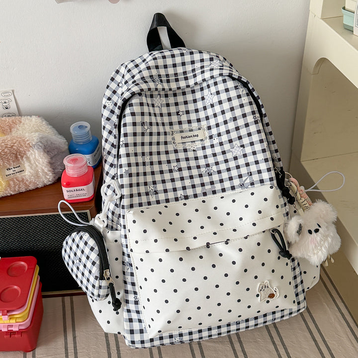 Stylischer Karostoff Casual Rucksack Karnz