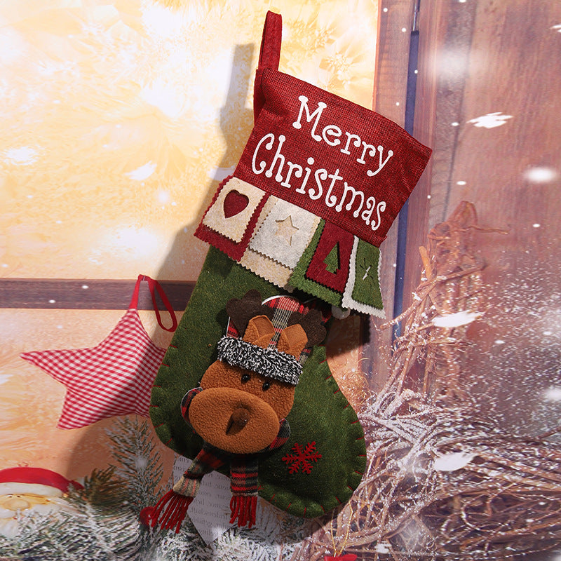 Niedlicher Weihnachtsstrumpf mit Rentier-Motiv Karnz