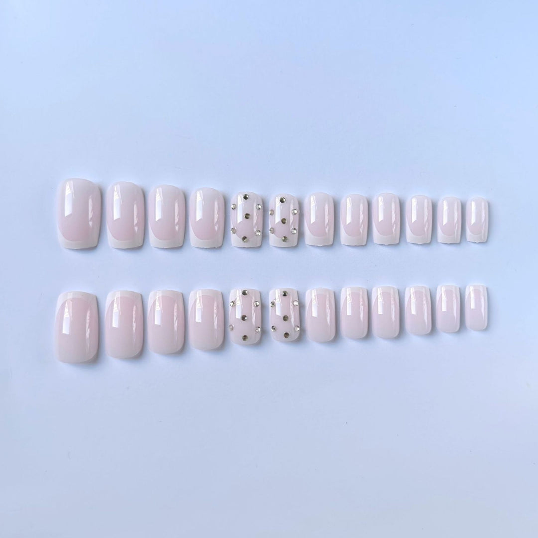 Dekoratives Strass Französisch-Spitze Nagelkunst-Set