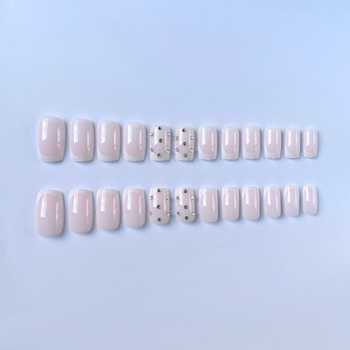 Dekoratives Strass Französisch-Spitze Nagelkunst-Set