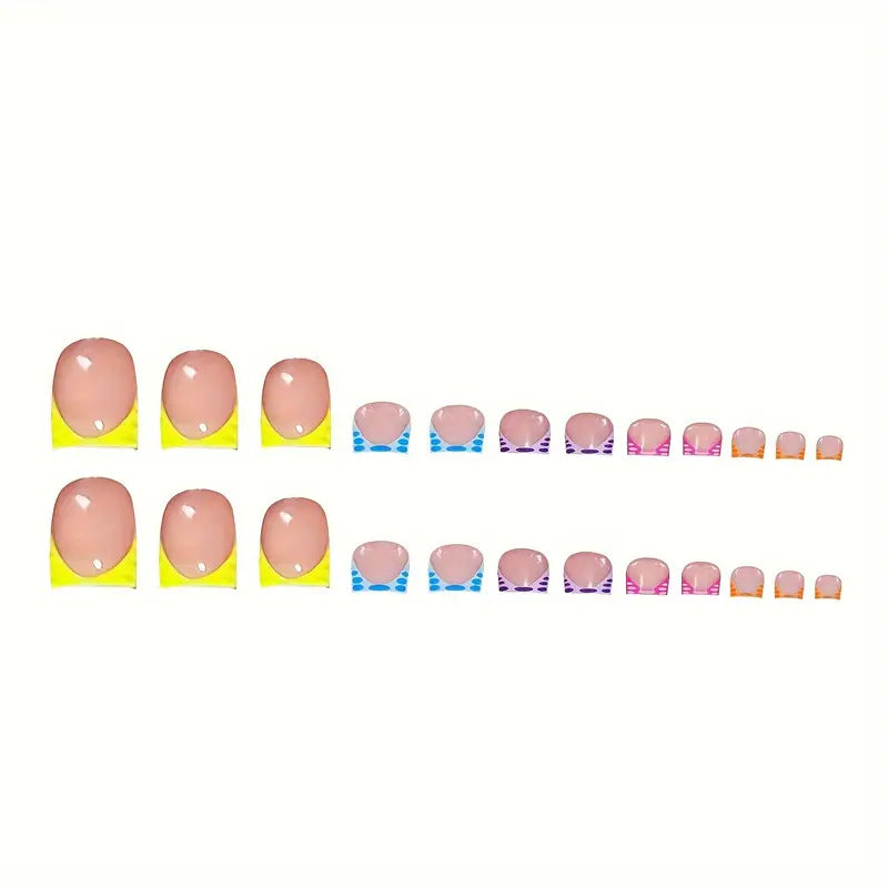 Trendige Dekorative Press-On Nagelkunst Karnz