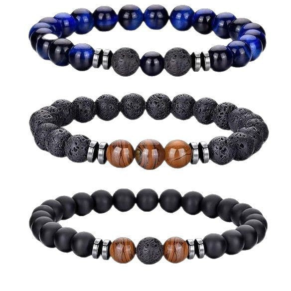 Naturstein Perlenarmband Set Karnz
