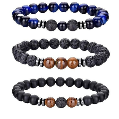 Naturstein Perlenarmband Set Karnz