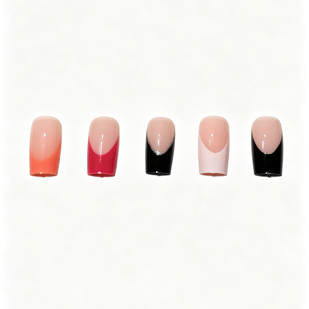 Gradient Französische Spitze Press-On Nagelset Karnz