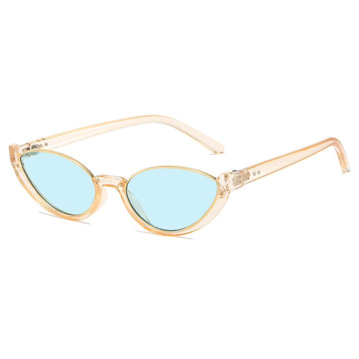Retro-inspirierte klare Rahmen Cat Eye Sonnenbrille Karnz