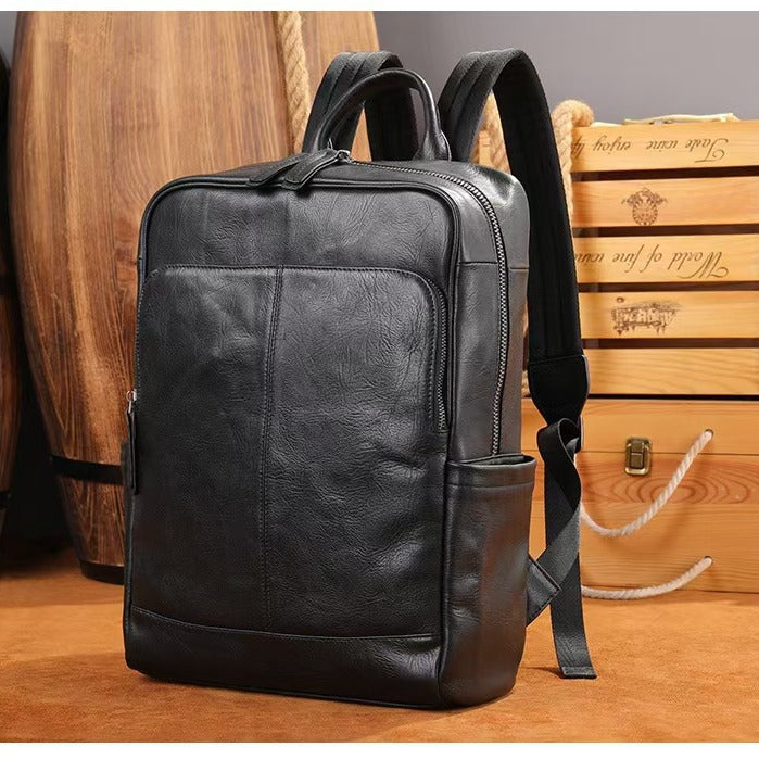 Professioneller Leder Laptop Rucksack