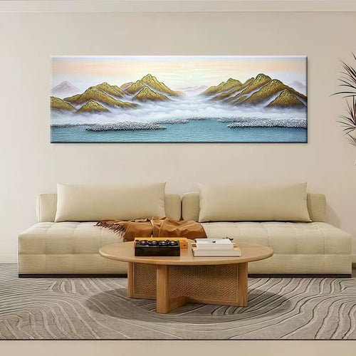Maleri von einer malerischen Berglandschaft auf Leinwand