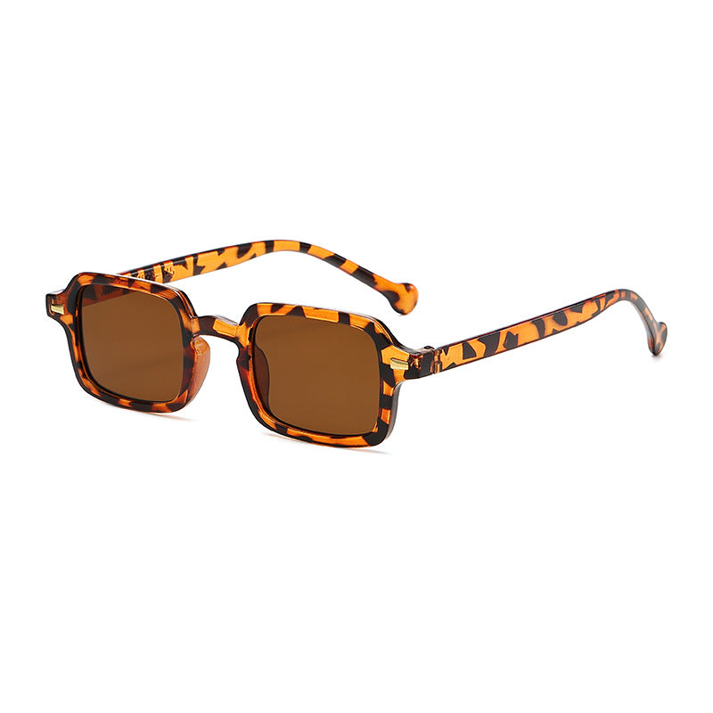 Damen geometrische Sonnenbrille mit trendigem Animal-Print Karnz