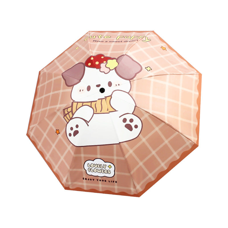 Damen Kawaii Falt-Regenschirm Karnz