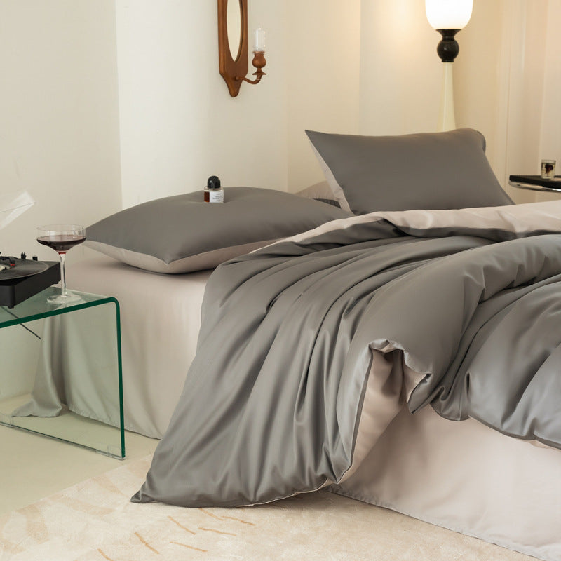 Premium Seidiges Glattes Bettüberwurf-Set