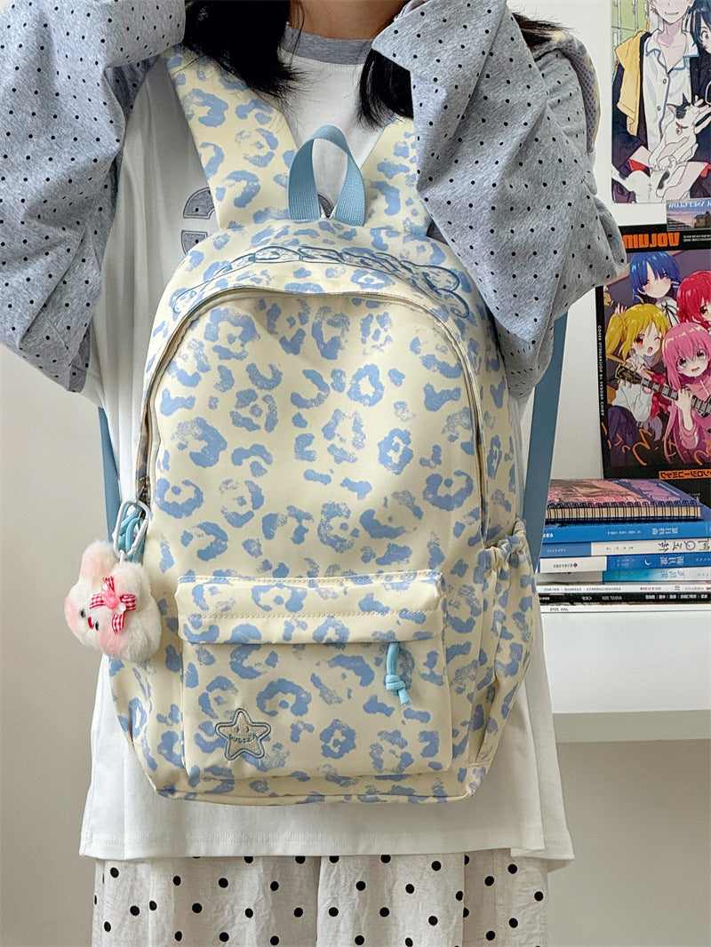 Mode-Bewusster Leoparden-Print Rucksack Karnz