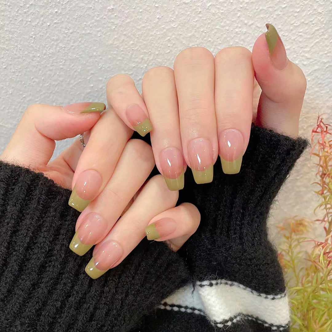 Natürlicher französischer Tipp Acrylnagel-Set