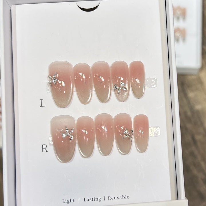 Ombre Glitter Press-On Nail Art Set Karnz