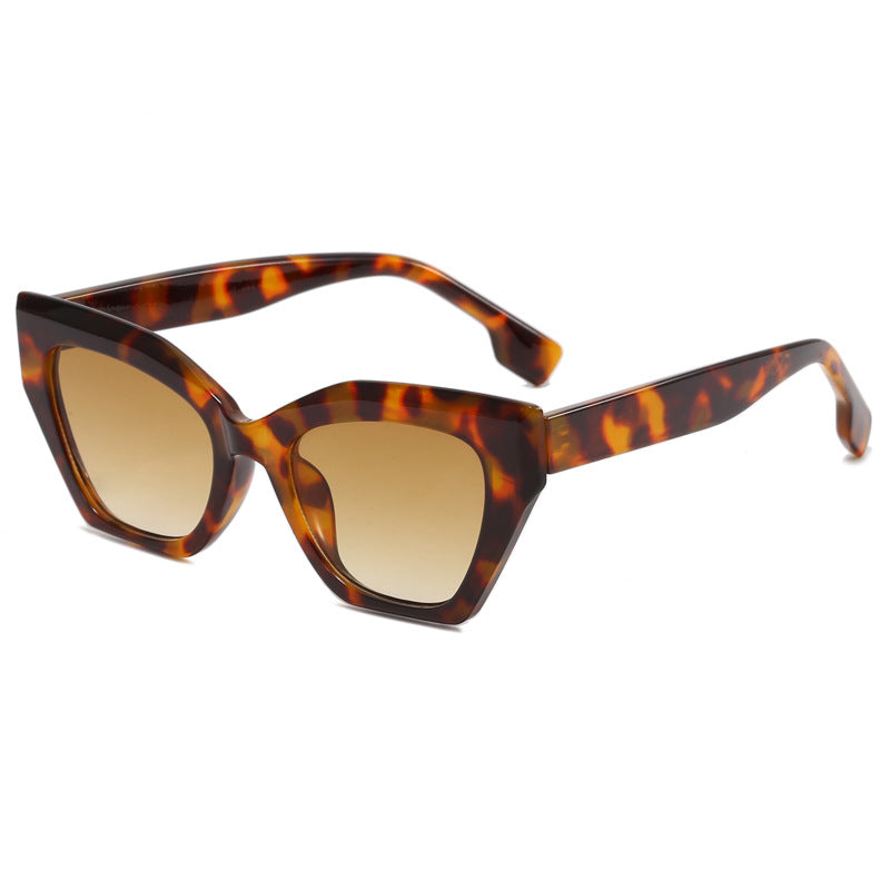 Damen asymmetrische Oversized-Sonnenbrille mit trendigem Rahmen Karnz