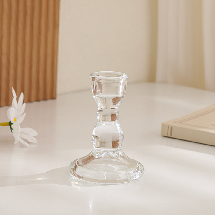 Kristallschnitt-Glas-Teelichthalter mit geripptem Fuß Karnz