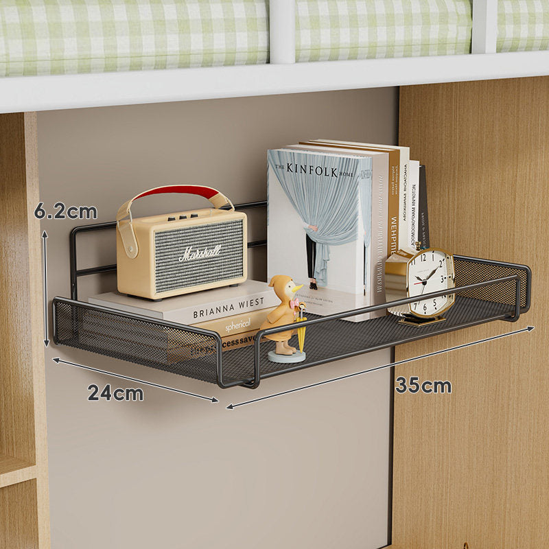 Niedrigprofiliertes Mesh-Unter-Schienen-Organizer-Regal für Bettgestelle und Etagenbett-Schienen
