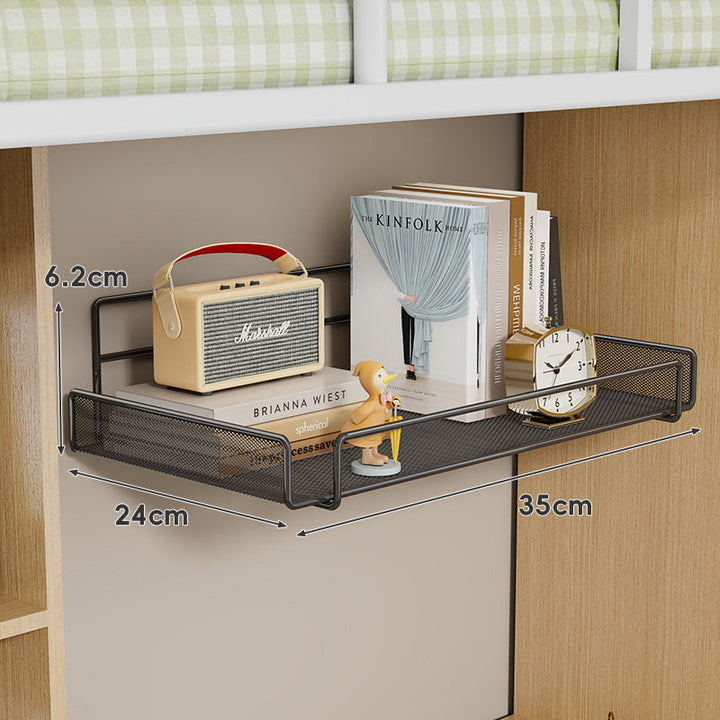 Niedrigprofiliertes Mesh-Unter-Schienen-Organizer-Regal für Bettgestelle und Etagenbett-Schienen