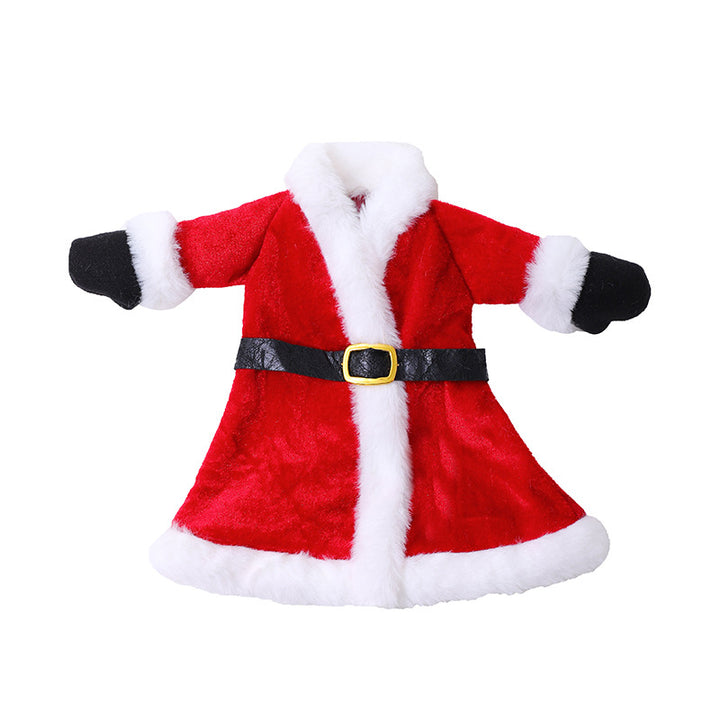Dekorative Weinflaschenhülle im Weihnachtsmann-Look Karnz