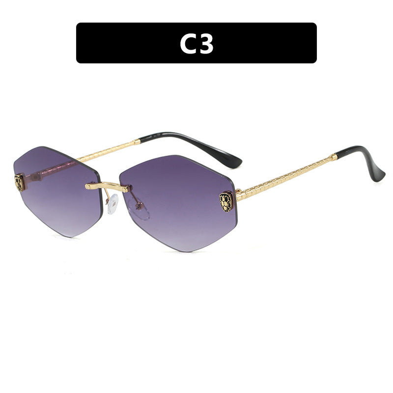 Damen geometrische Sonnenbrille im modernen Design mit elegantem Metallrahmen Karnz