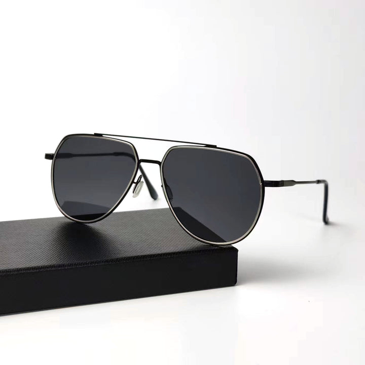 Herren elegante Flieger-Sonnenbrille mit polarisierenden Gläsern Karnz
