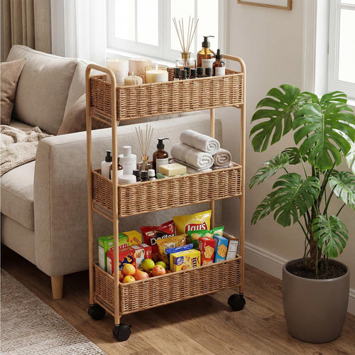 Eleganter Aufbewahrungskorb Aus Natürlichem Rattan Karnz
