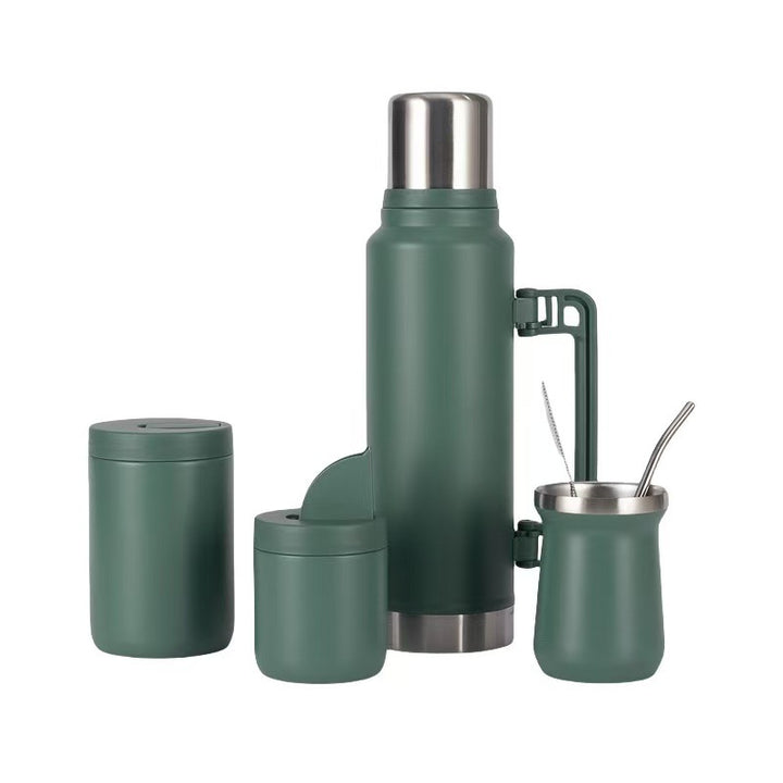 Damen Stilvolle Thermoskanne mit praktischem Trinkbecher Set Karnz