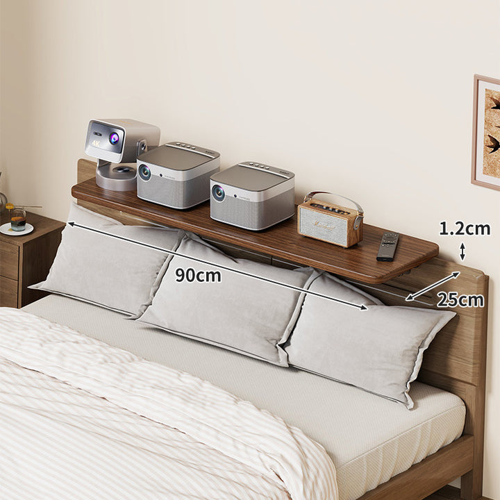 Slim Floating Kopfteil Nachttischregal mit ultra-dünnem Profil und abgerundeten Ecken